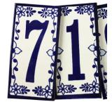 Southwest House Numbers: Cobalt Blue and White