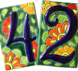 Talavera House Numbers: Spring Flowers